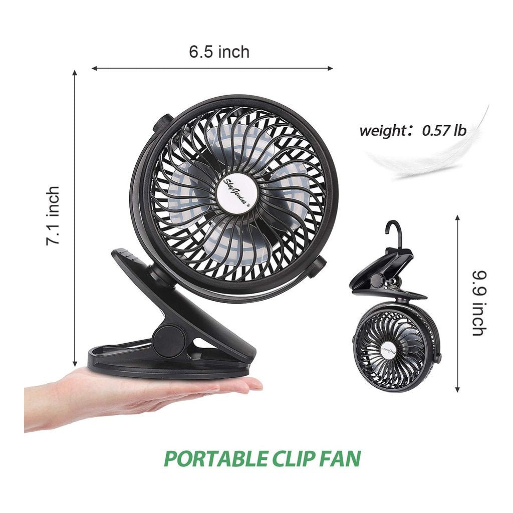 SkyGenius F220 7-inch camping fan with LED light - SkyGenius Online