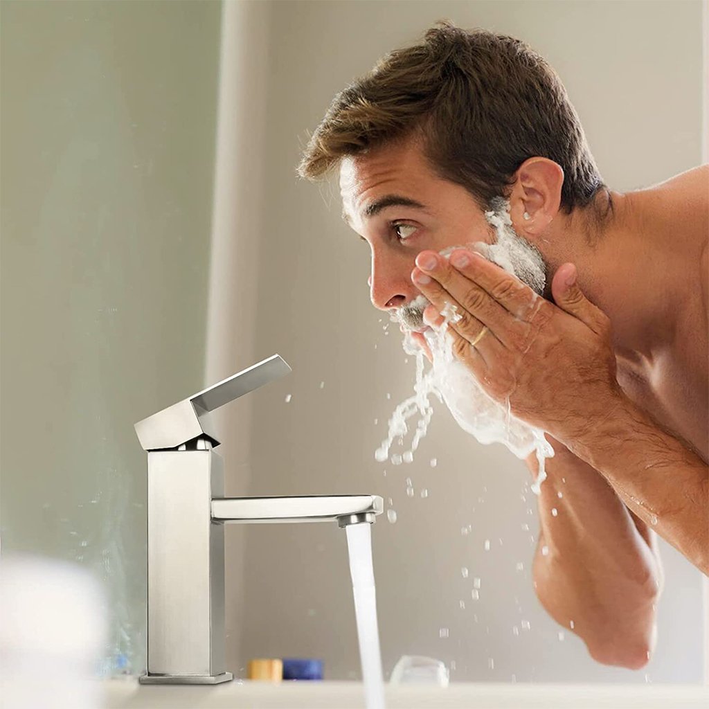 SkyGenius single handle bathroom sink faucet (brushed nickel) - SkyGenius Online